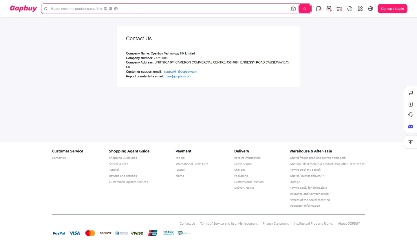 Contact-Seite des Betreibers mit Firmenname, Firmennummer und Anschrift