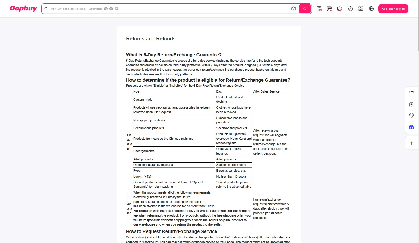 Rückgabeseite des Betreibers mit Fristdefinition und Ausschlusstabelle